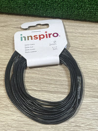 CORDÓN DE Cuero Negro 2 MM x 5 M INNSPIRO