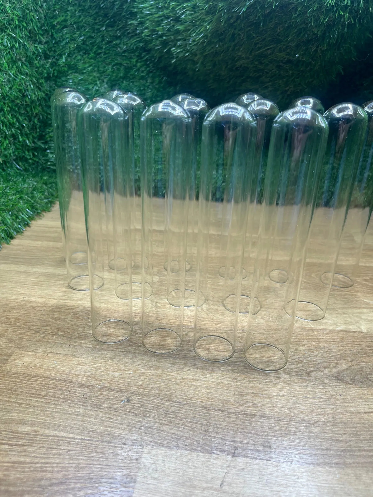 15 tubos de ensayo de cristal con cepillo de limpieza