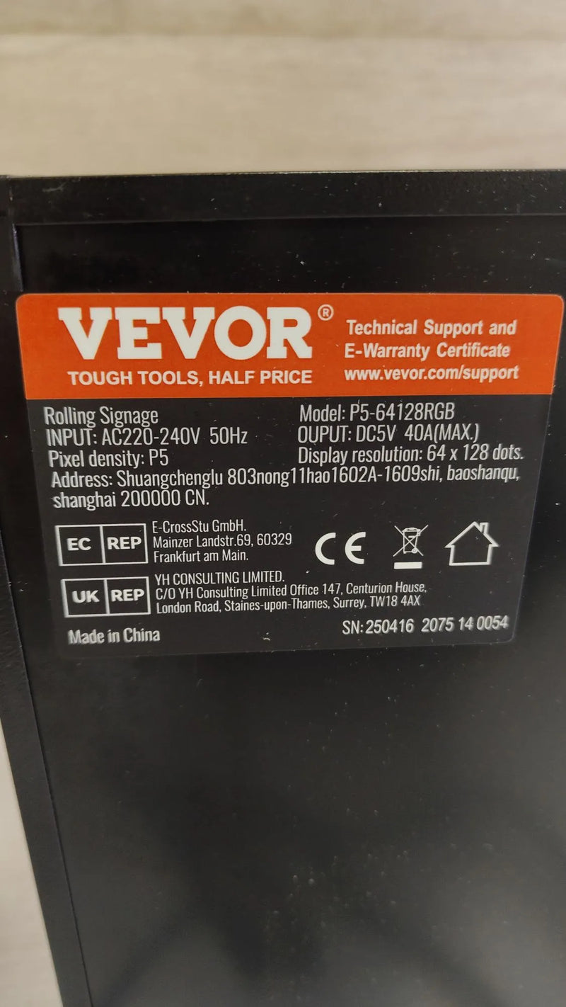 Letrero LED Programable VEVOR