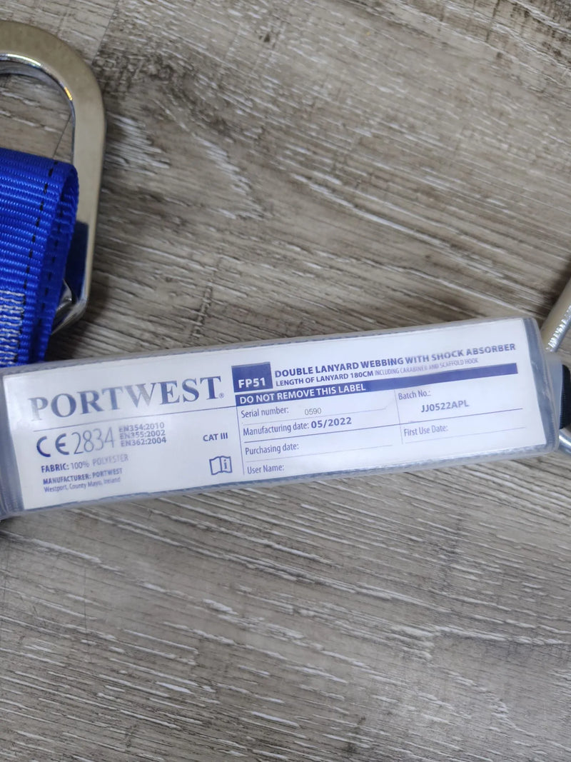 Doble Cincha De Amarre Con Absorbedor Portwest