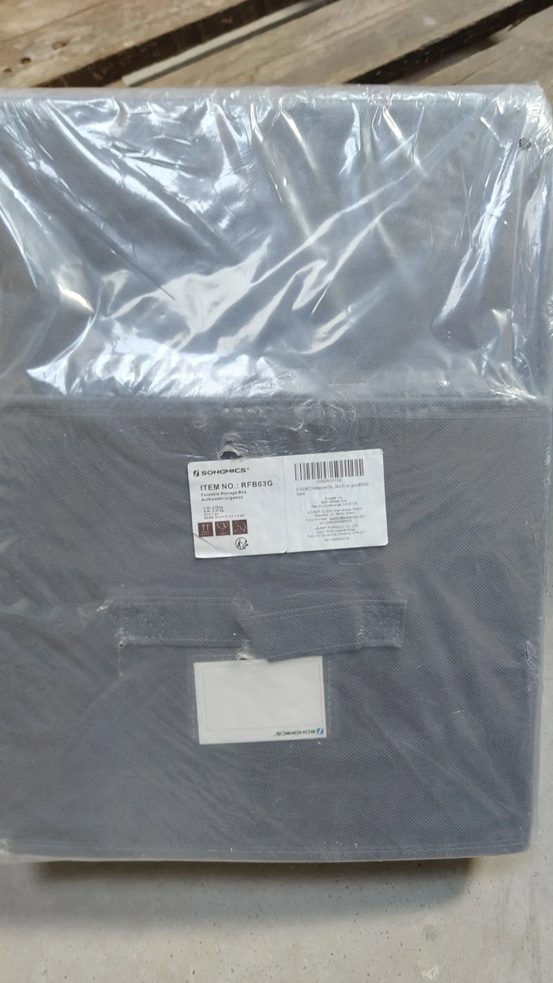 Juego de 3 cajas de almacenamiento plegables con tapas,