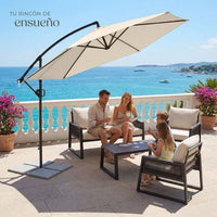 Parasol de brazo articulado beige
