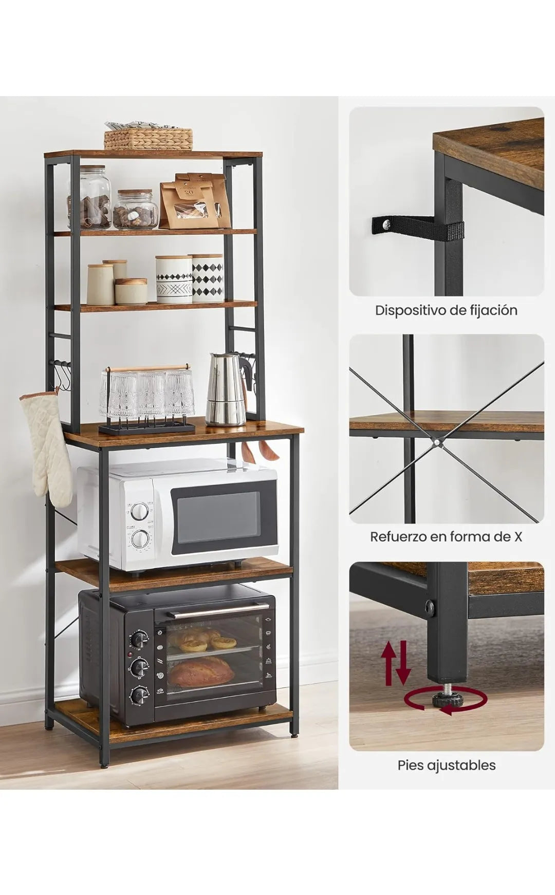 Estantería de Cocina, Estantería de Panadería, 6 Estantes
