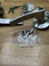 Juego de manillas con picaporte para puerta de madera Amig