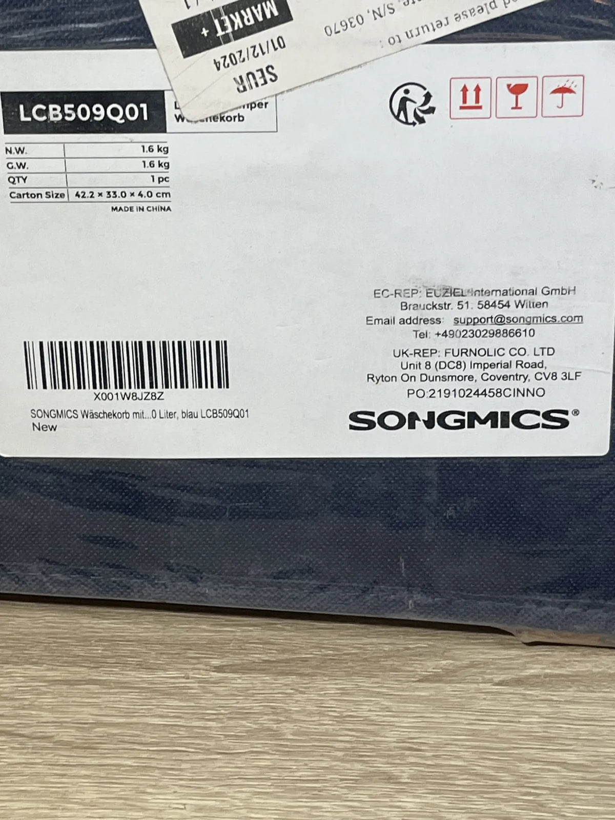 Cesto para la colada con tapa SONGMICS