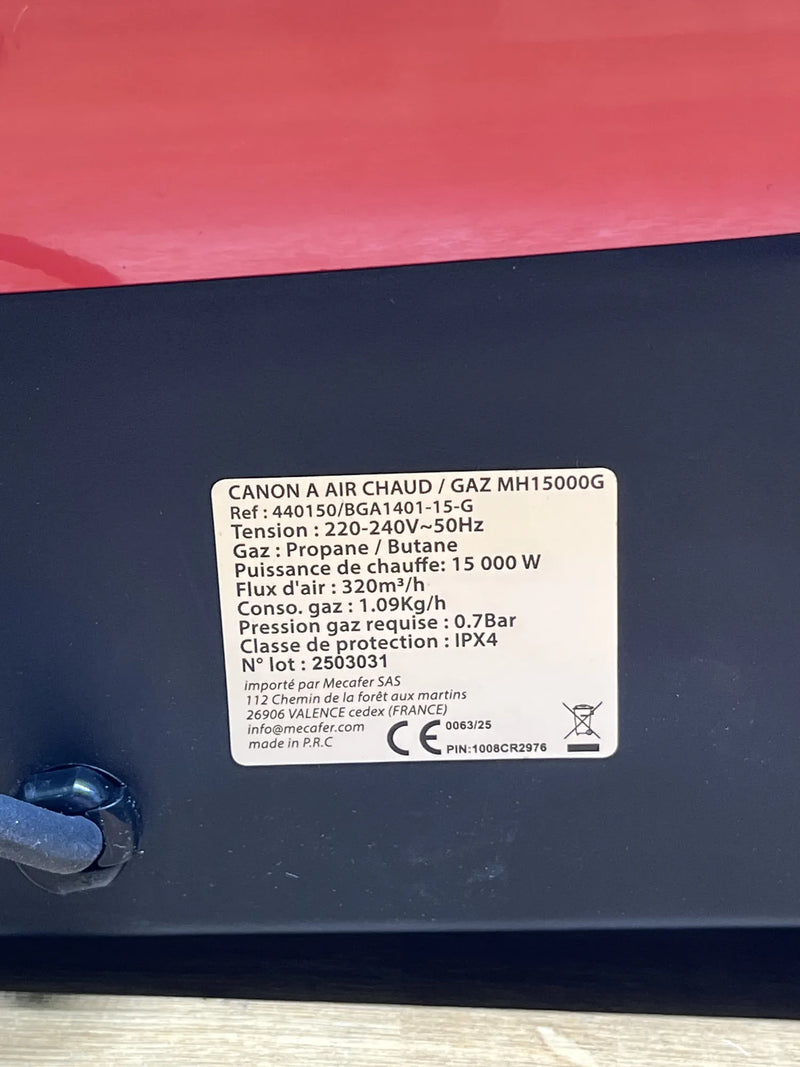 Cañón de aire caliente gas Mecafer