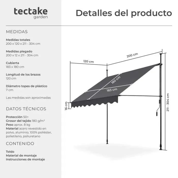 Toldo plegable para balcón