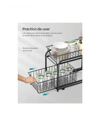 Organizador de cocina, estante extraíble de 2 niveles