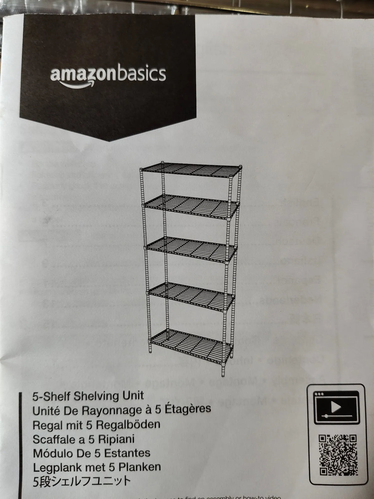 Unidad de Almacenamiento de 5 baldas - AMAZON BASICS
