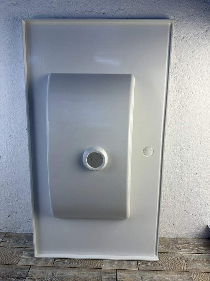 Encimera lavabo rectangular