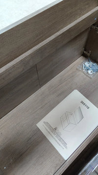 Mueble de Baño Suspendido con 2 Puertas y Espejo