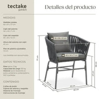 Juego de 2 sillas valerias para exterior