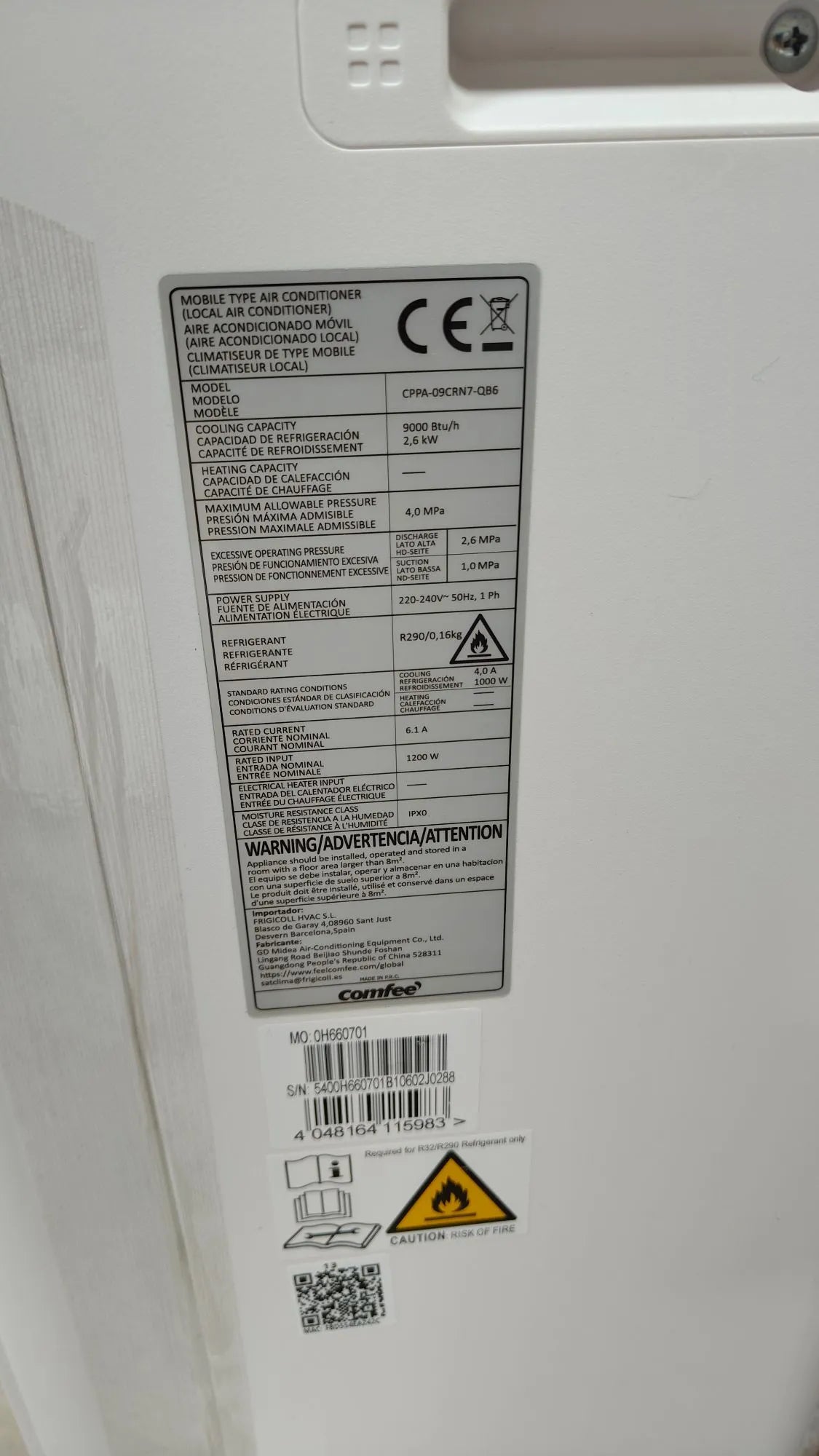 Pingüino Aire Acondicionado Portátil 3 en 1 | 9000 BTU/2250 Frigorías