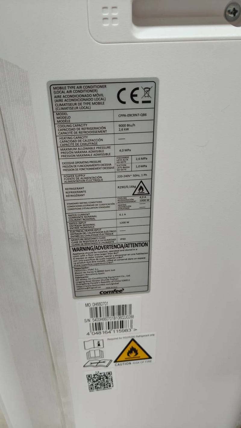 Pingüino Aire Acondicionado Portátil 3 en 1 | 9000 BTU/2250 Frigorías