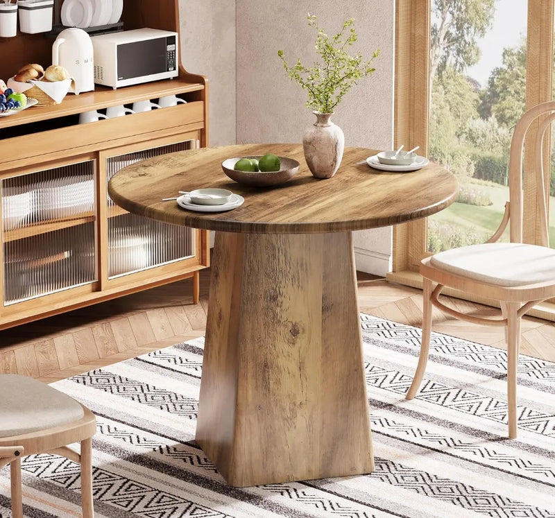 Mesa de comedor redonda rustica - Tribesigns