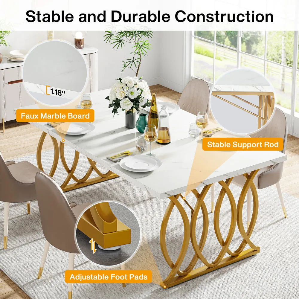 Mesa de comedor moderna de mármol - tribesign