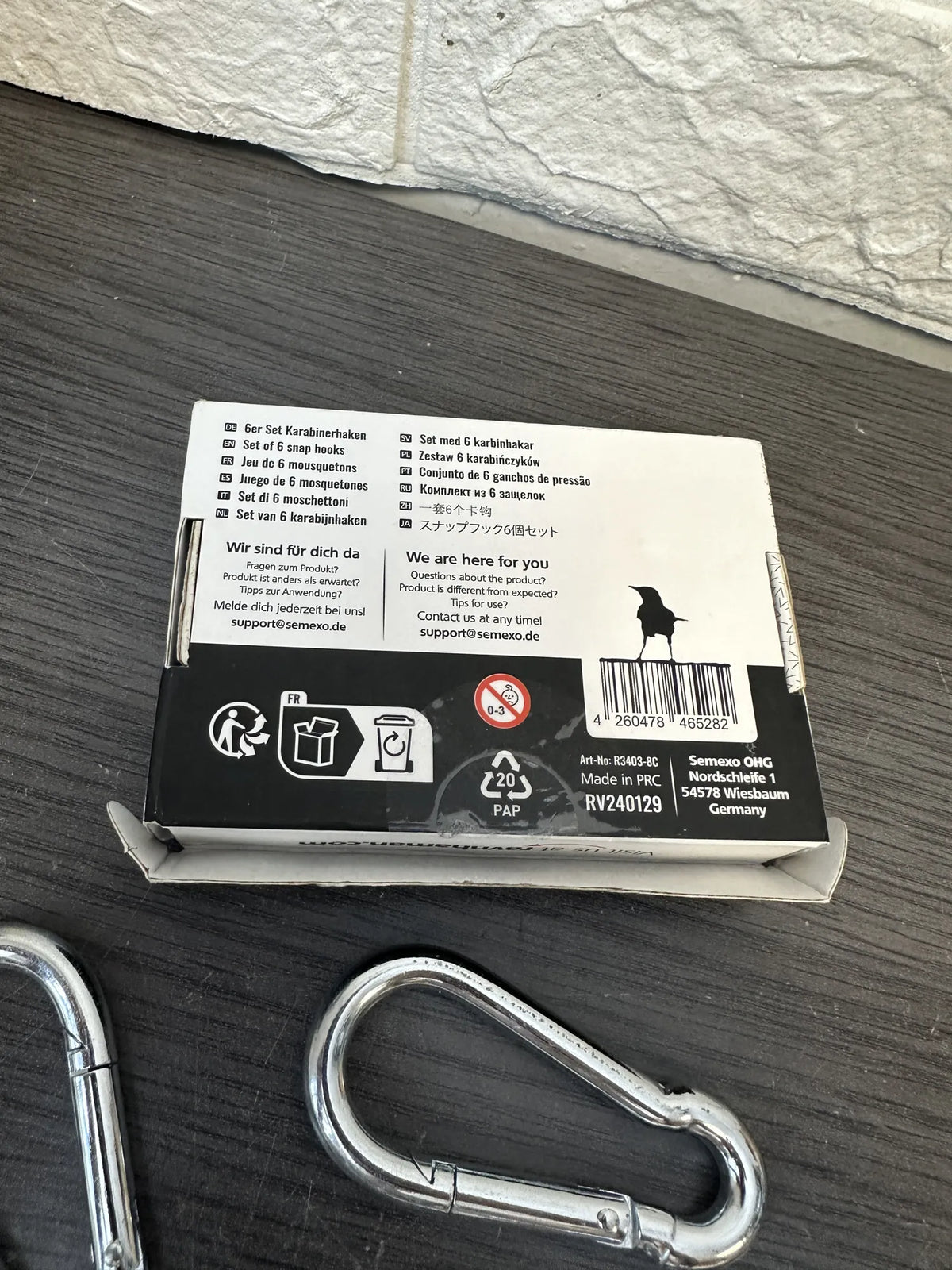 Juego de 5 mosquetones