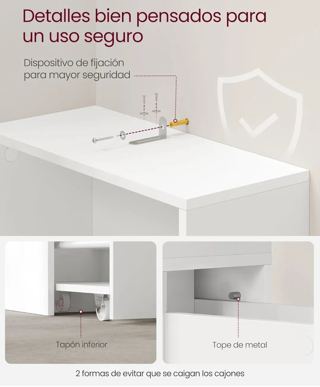 Armario de baño alto con cajones - Vasagle
