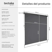 Estor vertical gris claro para exterior