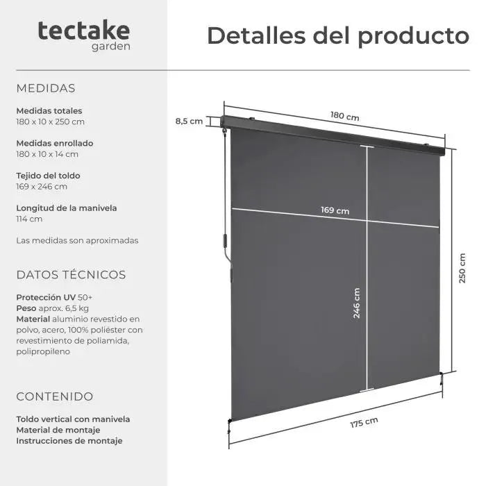 Estor vertical gris claro para exterior