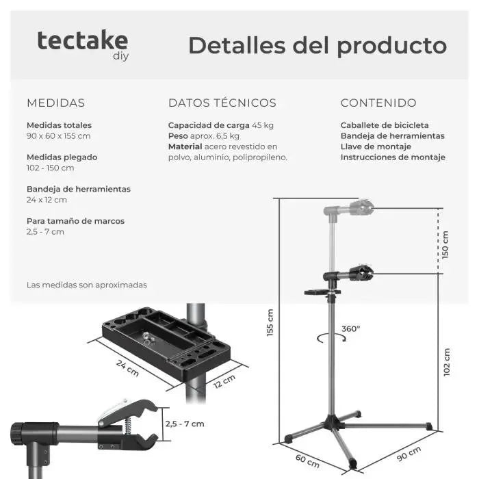 Soporte para reparación de bicicletas