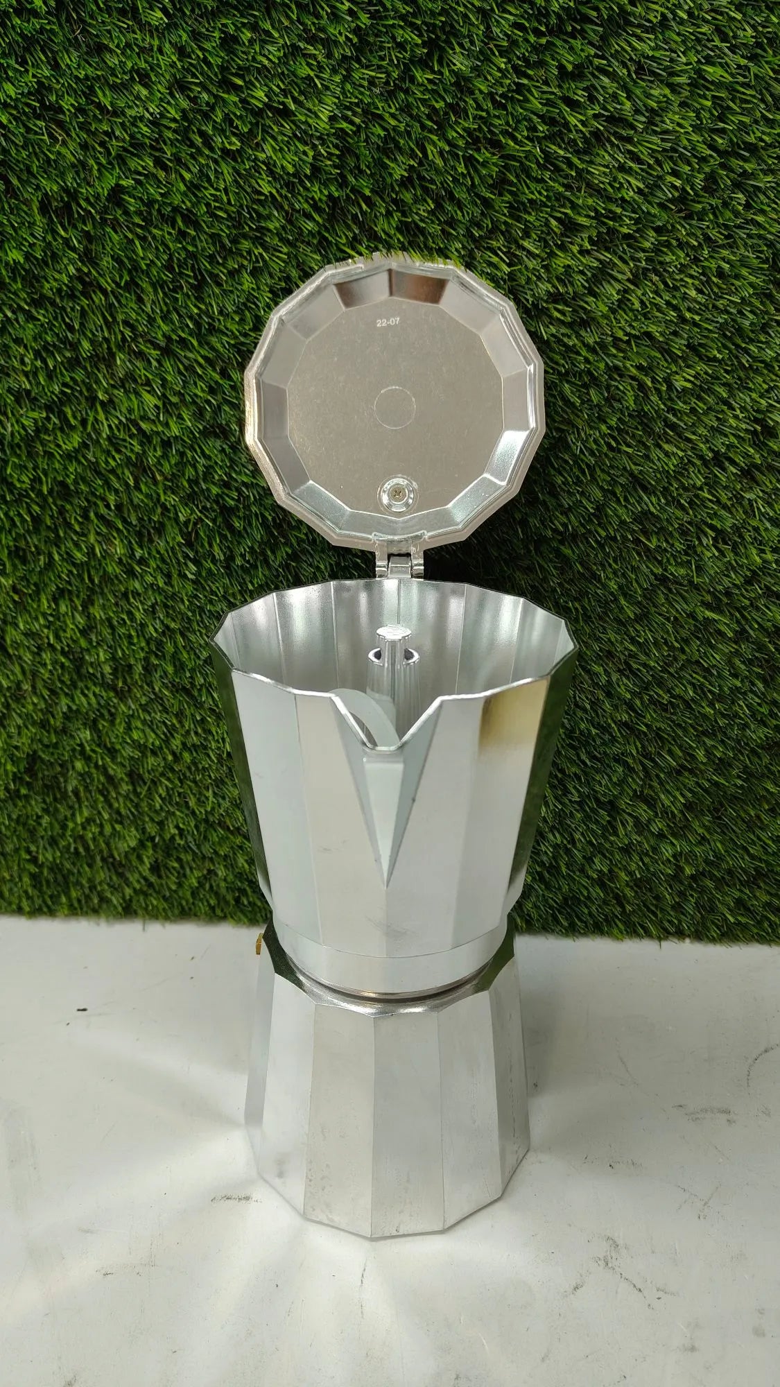 Cafetera italiana, Aluminio, Plata, 12 tazas