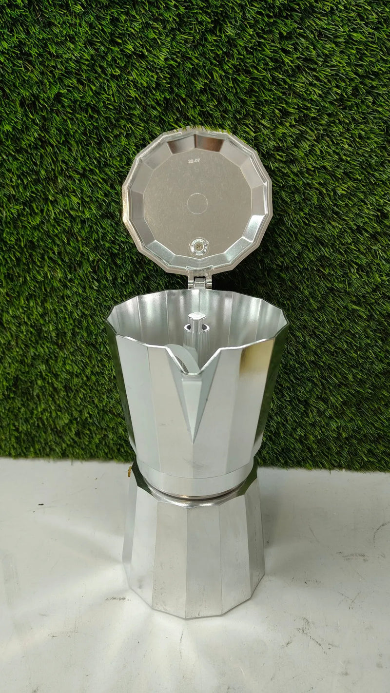 Cafetera italiana, Aluminio, Plata, 12 tazas