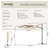 Parasol color beige de 300cm con pedal