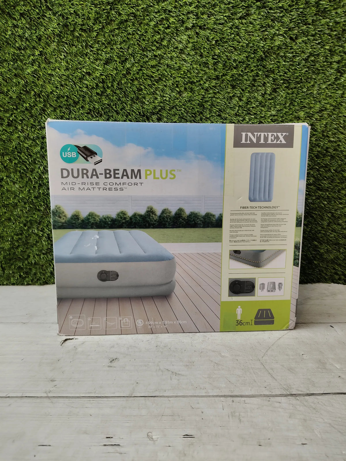 Colchón Hinchable Individual, con Bomba Eléctrica - INTEX