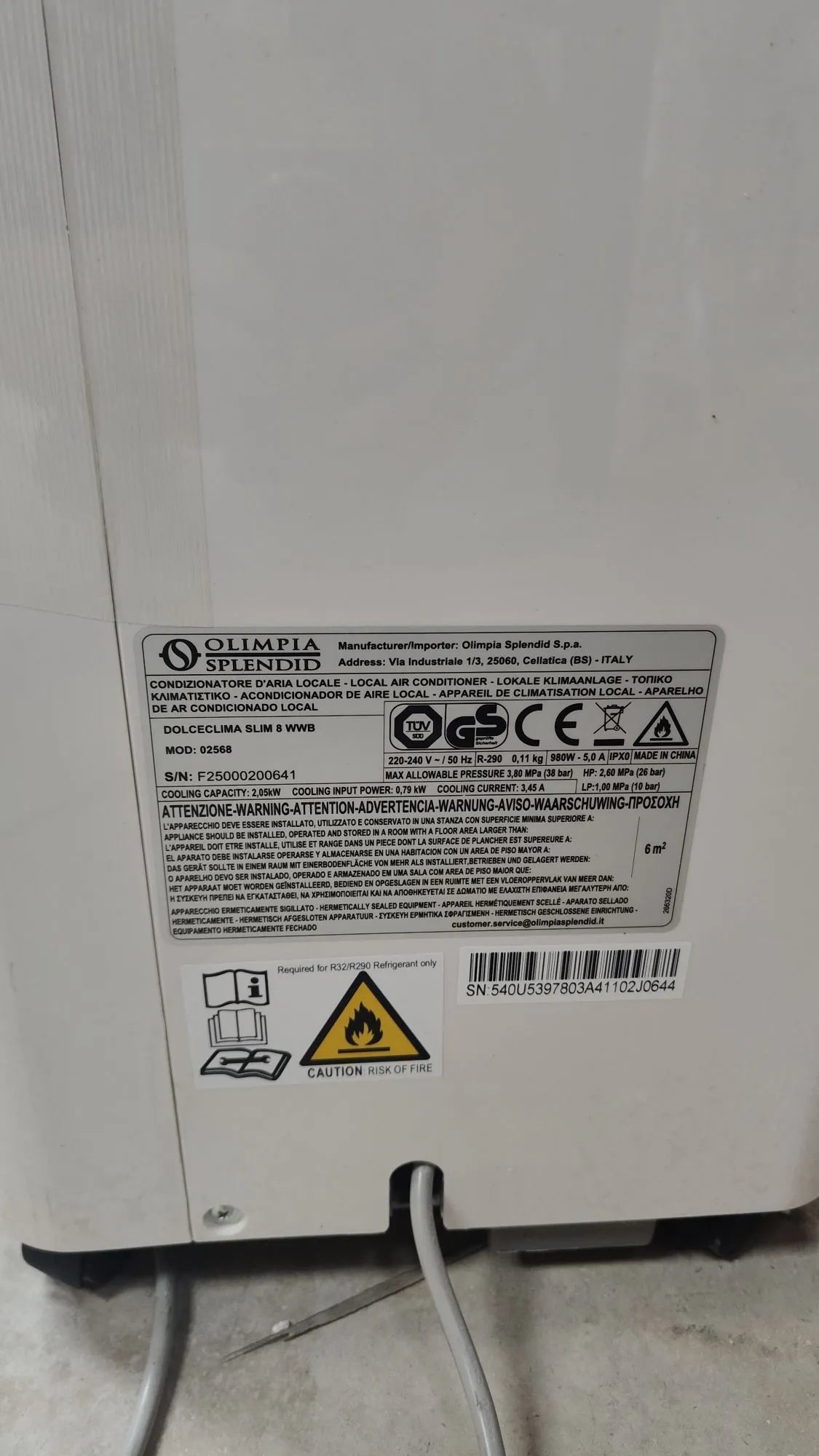 Climatizador Portátil 8.000 BTU/h, UltraSlim Diseño, Clase A Olimpia