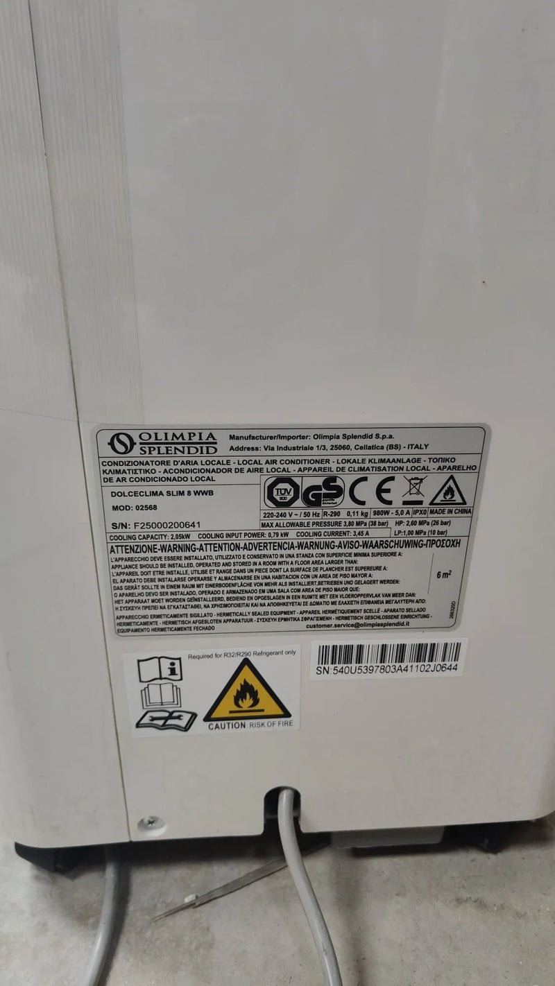 Climatizador Portátil 8.000 BTU/h, UltraSlim Diseño, Clase A Olimpia
