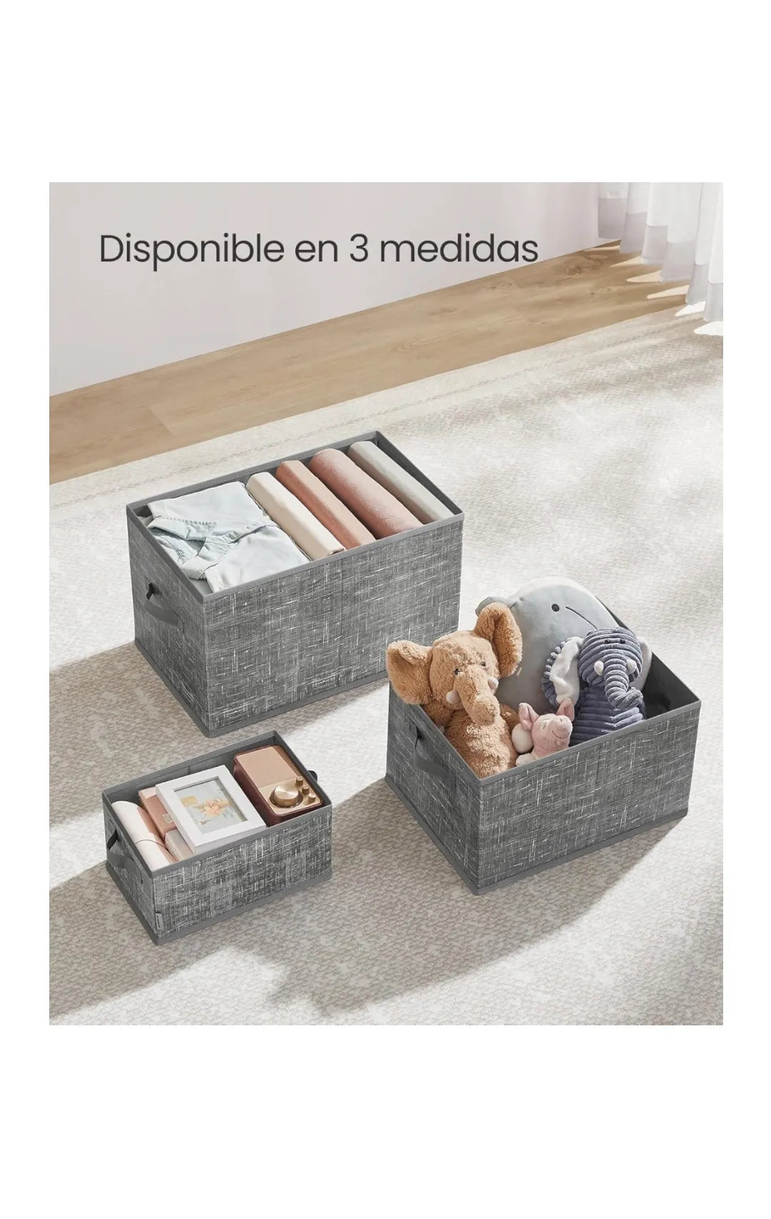 Cajas de Almacenaje Plegables, Juego de 3 Cestas