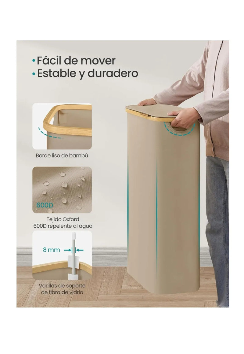 Cesto de Ropa Sucia con Tapa, Cesta Ropa Sucia Delgada