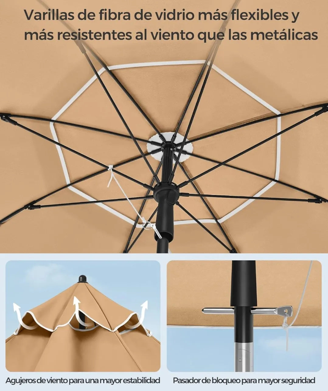 Sombrilla de 200cm bidireccional - Songmics