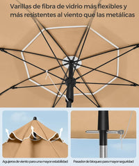 Sombrilla de 200cm bidireccional - Songmics