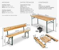 Conjunto de mesa y bancos