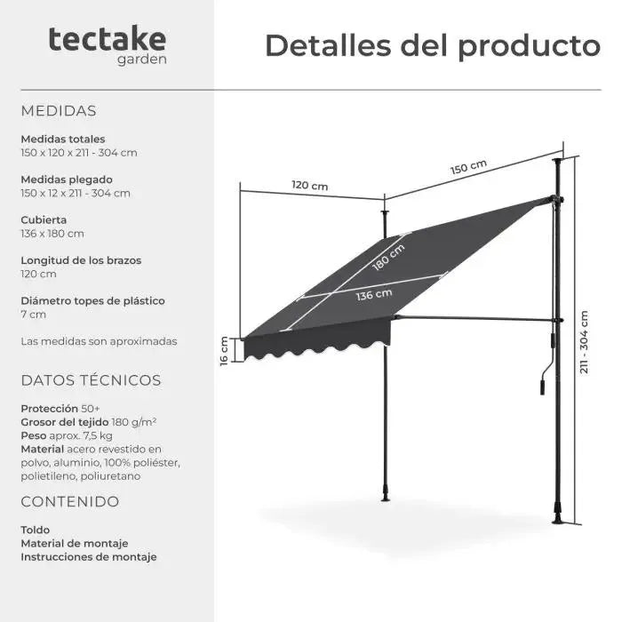 Toldo plegable para balcón