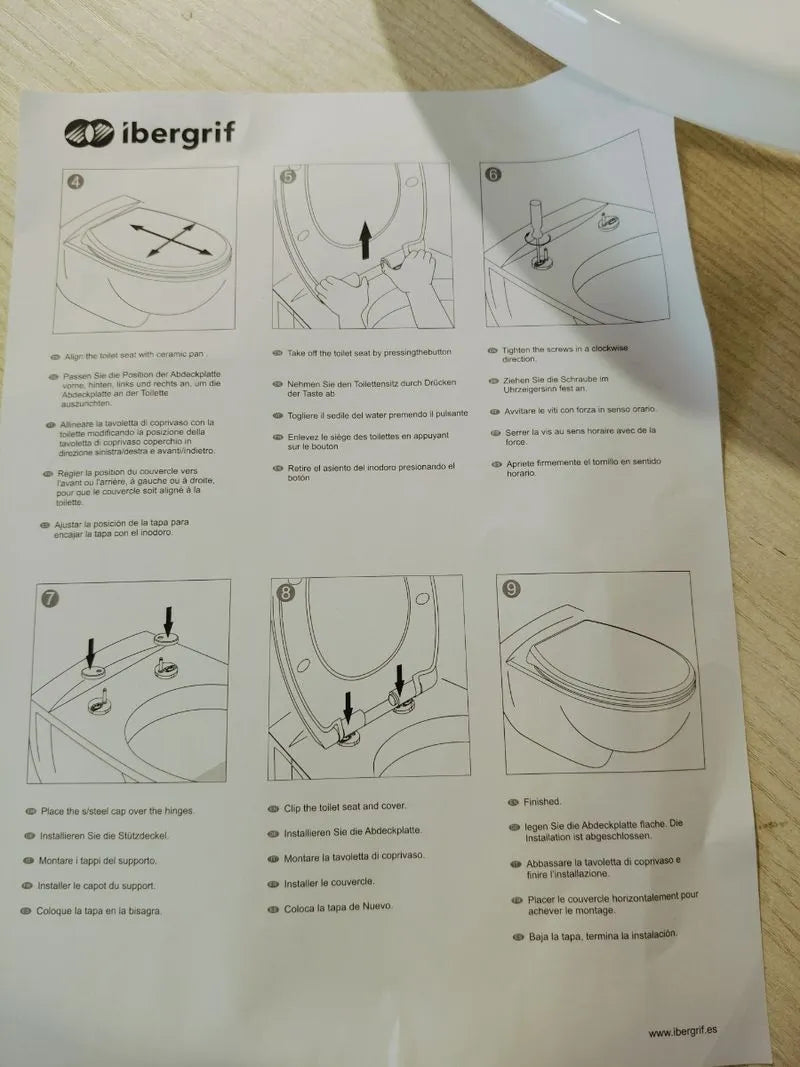 Asiento de Inodoro de Cierre Suave - Ibergrif