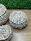Cesta de Mimbre Redonda con Tapa para Estante