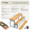 Conjunto de mesa y bancos para exterior