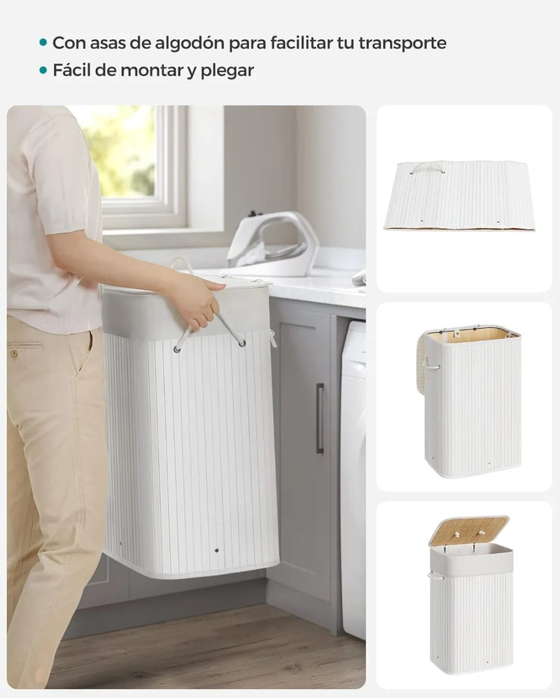 Cesto de la ropa con tapa 72L