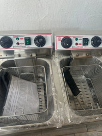 Freidora eléctrica de doble cuba