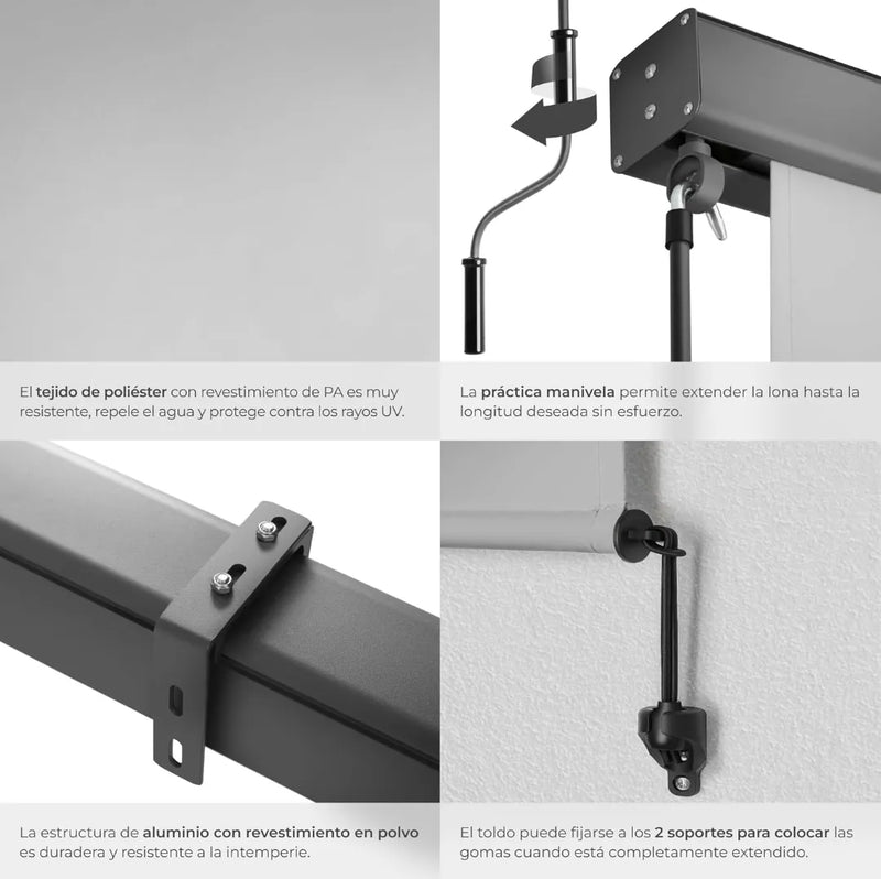 Toldo vertical exterior enrollable