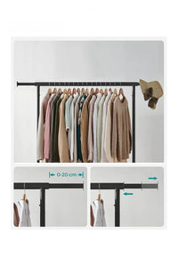 Perchero con ruedas, barra extensible