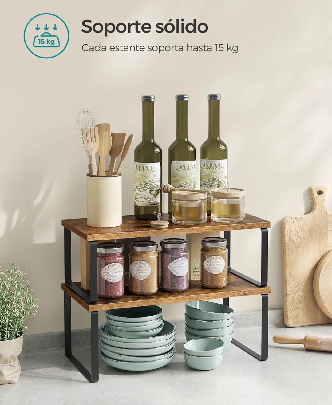 Juego de 2 estantes para especias