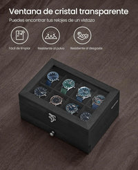 Caja de relojes con 8 ranuras
