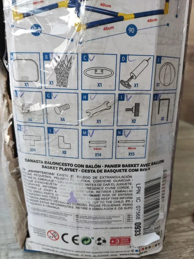 Canasta baloncesto con recogepelotas