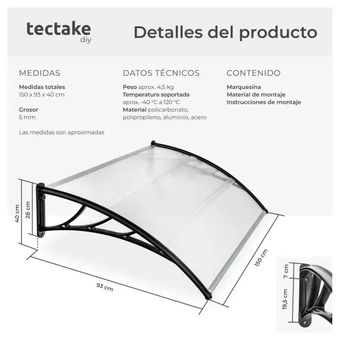Marquesina transparente