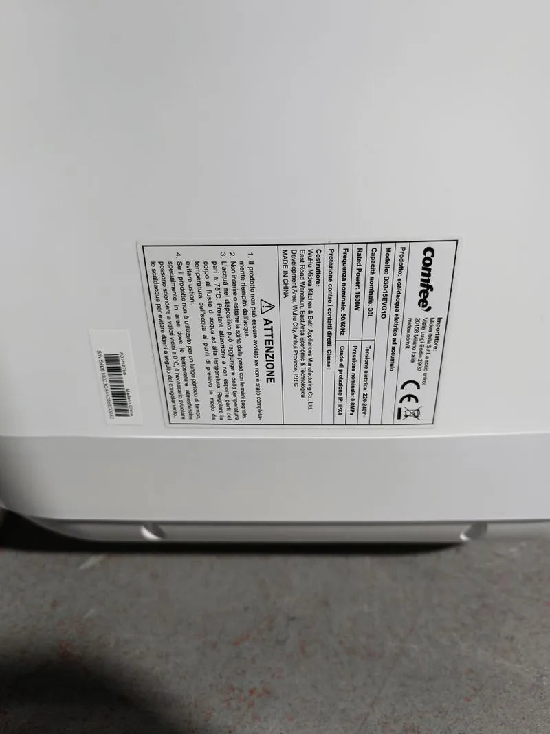 Calentador de agua eléctrico de pared de 30 L D30-