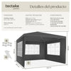Carpa con paredes apta a intemperie